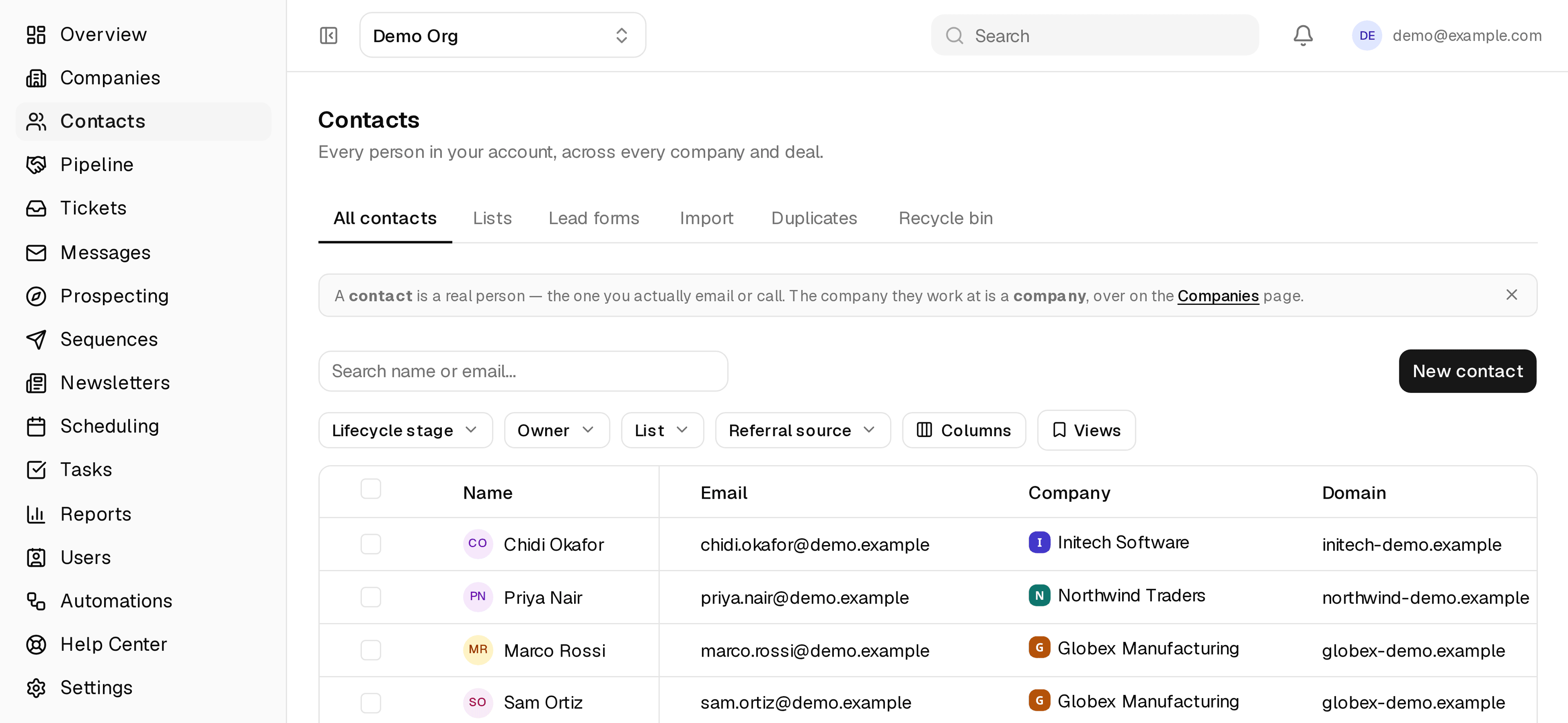 ClientPad — Contacts