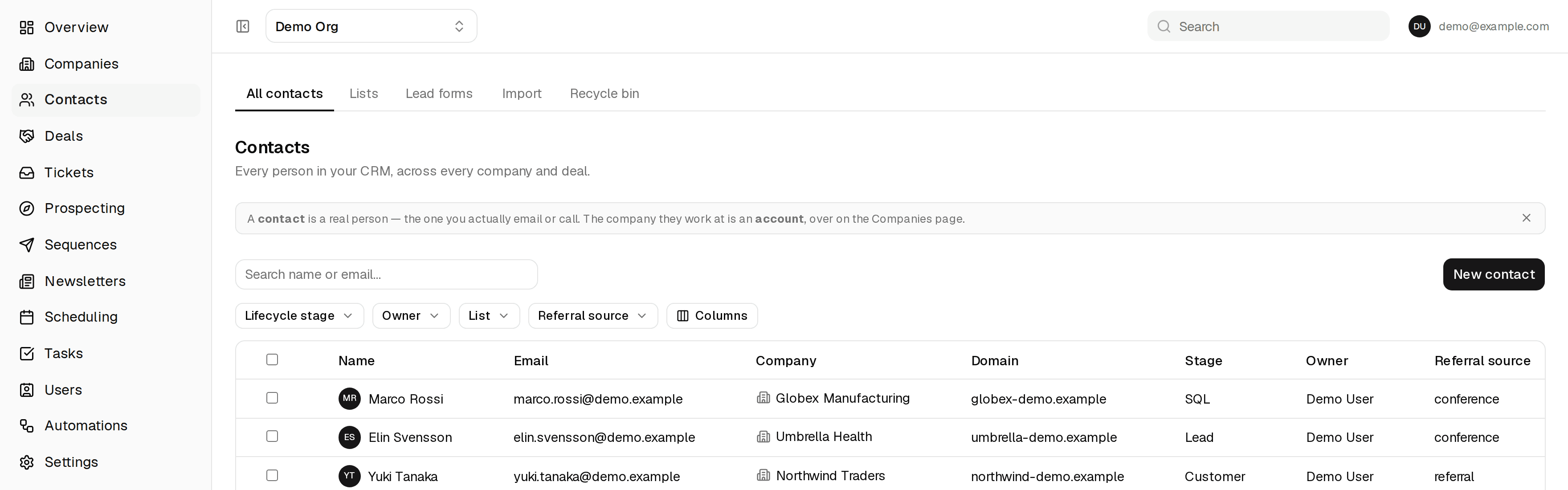 ClientPad — Contacts